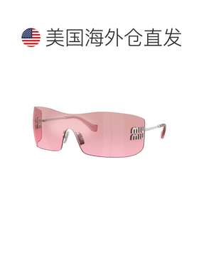 自营miu miuMUB53S 1BC70Y银色/粉红色镜面银色渐变-银色 美国奥