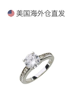自营 sterling forever 925 纯银 Radiant CZ 订婚戒指 - 银白色