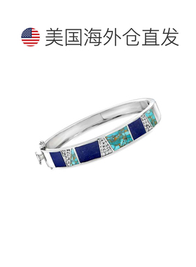 自营Ross-Simons Turquoise, Lapis and White Topaz Bracelet in