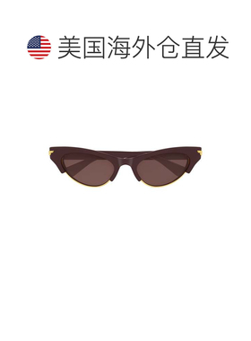 自营bottega veneta猫眼太阳镜，深棕色醋酸纤维镜框-黑色 美国奥