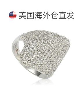 自营Suzy Levian 纯银密镶方晶锆石密镶圆顶戒指 - 白色 美国奥莱