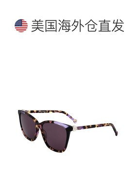 自营Carolina Herrera Women's Violet Havana Black 58mm Sungla