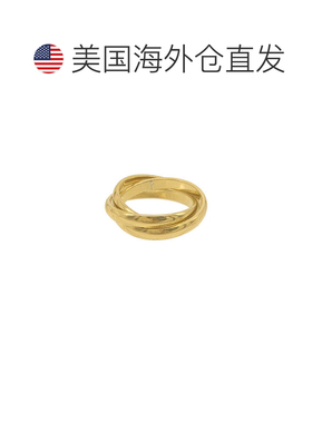 自营Adornia 互扣式戒指 金色 黄色 美国奥莱直发