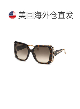 自营philipp pleinSPP121S 0722 Dark Havana/Green Gradient - d