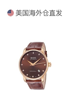 自营Mido Men's Baroncelli II 38mm Automatic Watch - brown 美