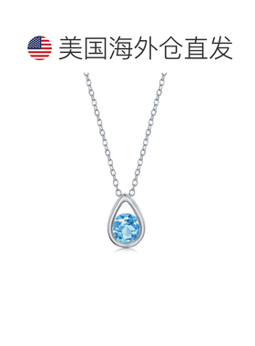 自营 simona纯银梨形项链配圆形“十二月诞生石”宝石吊坠