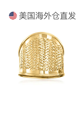 自营 Ross-Simons 意大利 14 克拉黄金宽钻石切割戒指 - 黄色 美