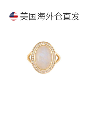 自营Adornia 月光石光环戒指 14k 镀金纯银 - 白色 美国奥莱直发