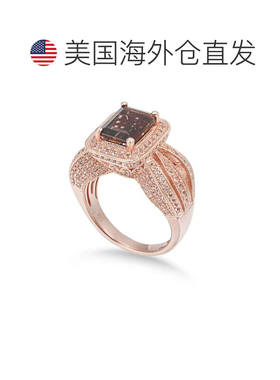 自营 Suzy Levian 纯银 5 cttw 烟熏石英戒指 - 棕色 美国奥莱直