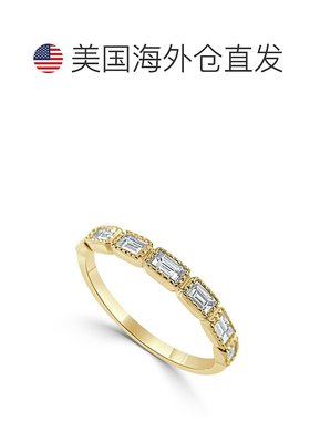 自营 sabrina14k 金 & 钻石长方形戒指 - 黄色 美国奥莱直发