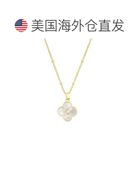 自营adornia14k镀金珍珠母头三叶草项链-白色-c 美国奥莱直发