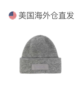 自营jacquemus罗纹针织折叠袖口无檐小帽帽子-灰色 美国奥莱直发