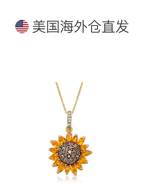 自营 ross-simons罗斯-西蒙斯黄水晶和。 18kt 金烟熏白石英向日