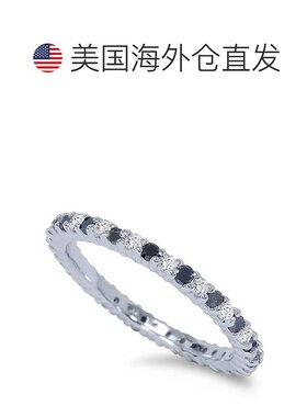 自营 pompeii31/2 克拉黑白钻石永恒戒指 14K 白金 - 14k 白金 美