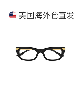 自营bottega venetaBv1371o矩形黑色醋酸纤维眼镜-黑色 美国奥莱