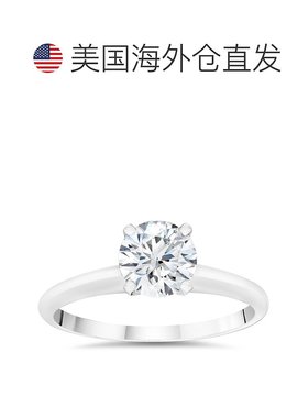 自营 pompeii31/2 克拉实验室制造钻石单石订婚戒指 14k 白金 - 1