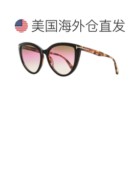 自营Tom Ford 女式猫眼太阳镜 TF915 Isabella-02 05F 黑色/玫瑰