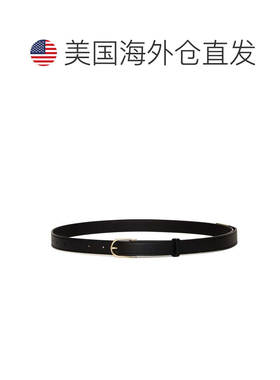 自营victoria beckham金色带扣光滑小牛皮腰带-黑色 美国奥莱直发