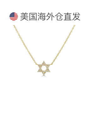 自营sabrina14K Yellow Gold Diamond Star Of David Necklace -