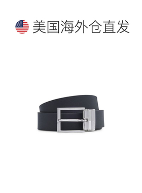 自营 bossReversible belt in Italian leather - black 美国奥