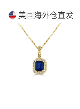 自营sabrina14K Yellow Gold Saphire And Diamond Pendant- Octa