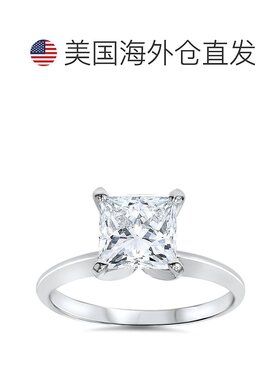 自营pompeii31 1/2 克拉公主方形切割钻石单石订婚戒指 14k 白金