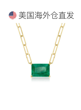 自营Ross-Simons Emerald Paper Clip Link Necklace in 18kt Gol