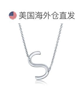 自营simona纯银侧面初始项链 - s 美国奥莱直发