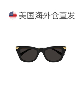 自营bottega venetaBv1369s棱角镜框太阳眼镜-黑色 美国奥莱直发