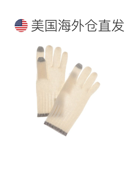 自营Phenix带罗纹袖口羊绒手套-白色 美国奥莱直发