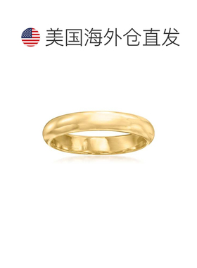 自营 Ross-Simons 4 毫米 18kt 黄金圆顶戒指 - 黄色 美国奥莱直