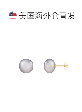自营splendid pearls14k 金 10-11 毫米淡水珍珠耳钉。 灰色的 美