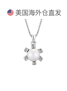 自营 genevive纯银白色石头和立方氧化锆口音项链 - 白色 美国奥