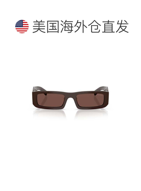 自营prada0pr D09sd Rectangular Brown Acetate Sunglasses - br