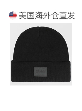自营hugo bossHugo Men's Xevon Cotton Knitted Beanie, Black