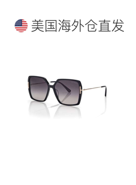 自营Tom Ford黑色混合蝴蝶灰色渐变女士太阳镜FT1039 01B 59-黑色