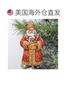 自营圣诞宠物与圣诞老人木制圣诞装饰品，G. Debrekht 出品 - 多