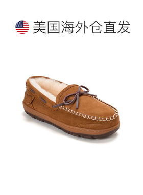 自营Fireside by Dearfoams Men's Forster Genuine Shearling Mo