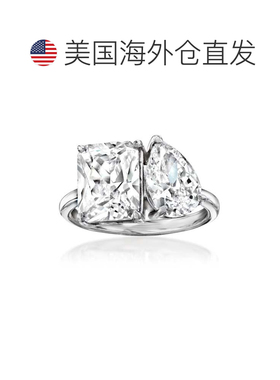 自营Ross-Simons CZ Toi Et Moi Ring in Sterling Silver - whit
