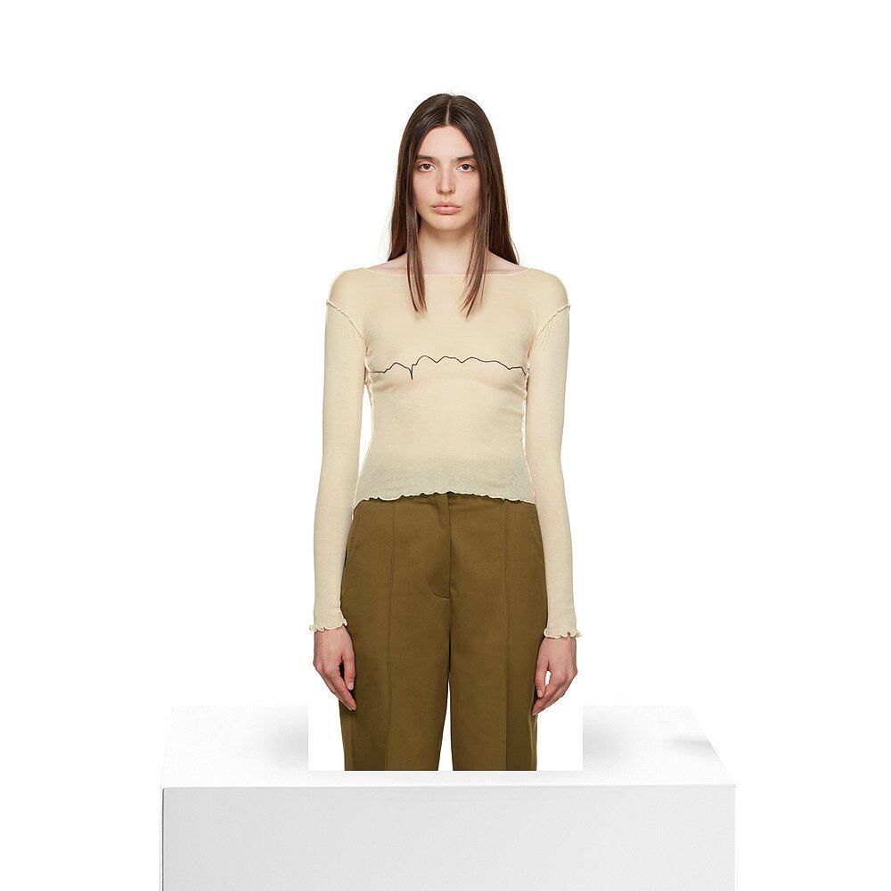 香港直邮潮奢 Baserange 女士 灰白色 Tabbys Star 长袖 T 恤 TOT - 图3