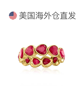 自营Ross-Simons Ruby Heart Ring in 18kt Gold Over Sterling -