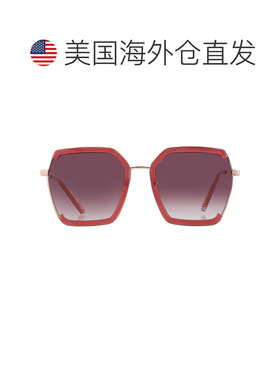 自营Guess Factory Bordeaux Gradient Butterfly Ladies Sunglas