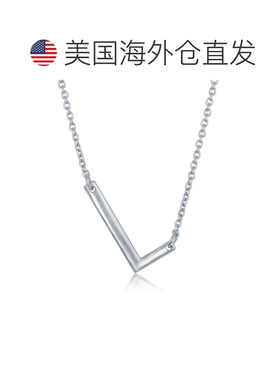 自营simona纯银侧面初始项链 - l 美国奥莱直发