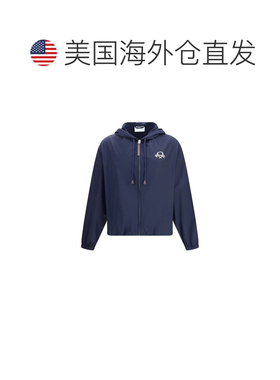 自营Moschino Polyester Shell Men's Jacket - blue 美国奥莱直