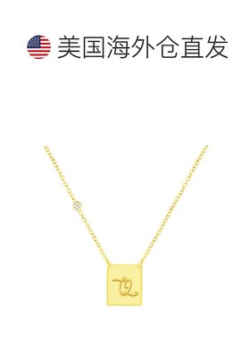 savvy cie jewels18K 镀金纯银项链，镶嵌 CZ - 黄色-q 【美国奥