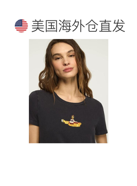 自营Lucky Brand Women's The Beatles黄色海底经典船员-深灰色