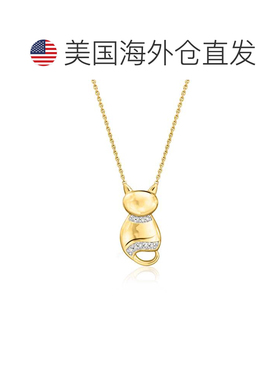 自营Ross-Simons Diamond Cat Necklace in 18kt Gold Over Sterl