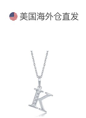 自营 simonaSterling Silver 0.03cttw Diamond 'H' Initial Pend