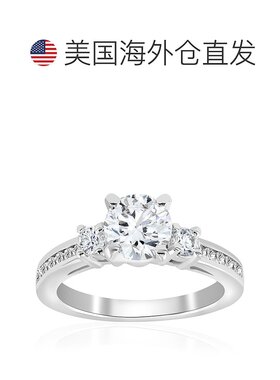 自营 pompeii31 ct 钻石订婚戒指 3 石 14K 白金 - 14k 白金 美国