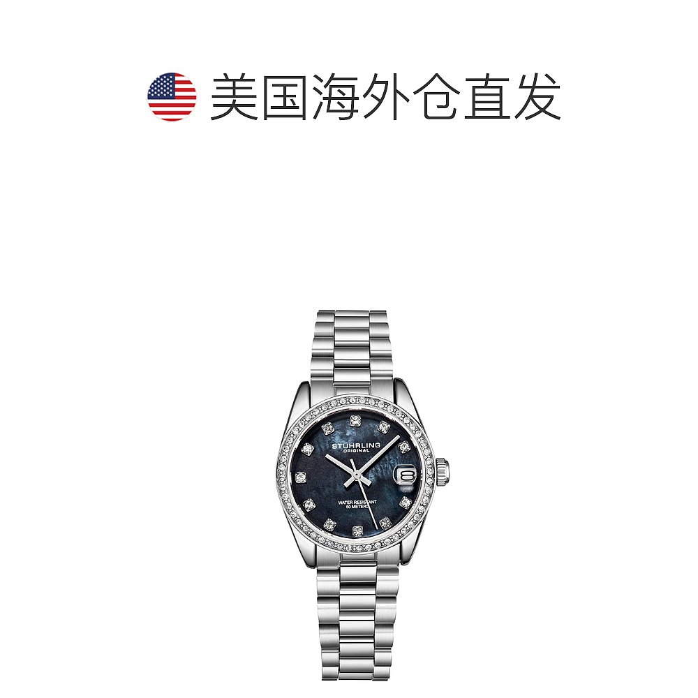 stuhrling originallineage 3936 石英 31mm 时尚 - 银色/黑色 【 - 图1